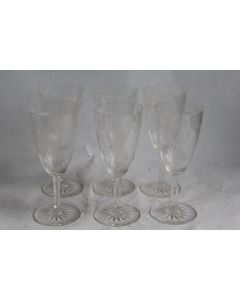 Six verres cristal taillé et gravé