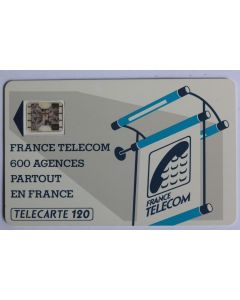 Télécarte à puce France 600 Agences Te26 SC4ab Offset ø 7 Texte 3
