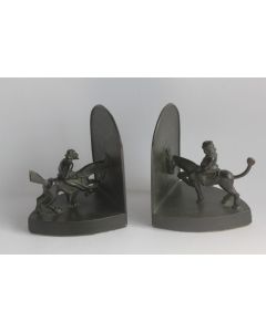 Paire de serre-livres bronze Don Quichotte Sancho Panza