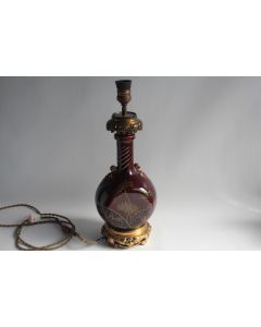 Pied de lampe céramique émaillée Maison Gagneau Paris XIXe siècle