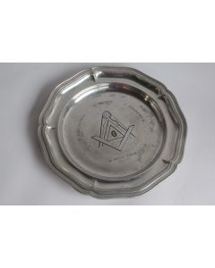  Assiette Franc-Maçon étain 1968