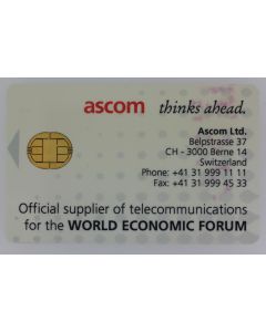 Télécarte à puce Ascom Monétel Demo smart card Suisse