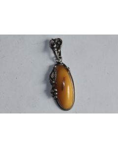 Pendentif argent et ambre Pologne