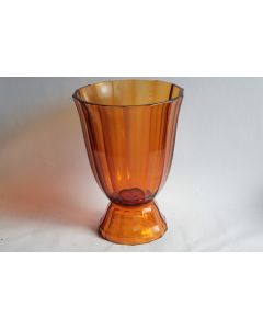 Grand vase verre ambre MOSER Karlsbad Josef HOFFMANN