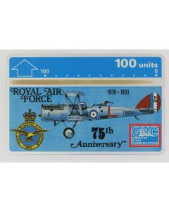 Télécarte L&G dummy Royal Air Force 75th Anniversary Gibraltar