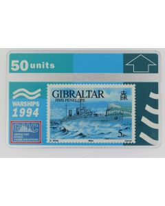 Télécarte L&G dummy Warships 1994 HMS Penelope Gibraltar