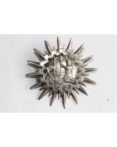 Ancienne Broche Pendentif argent Soleil Lama Pérou