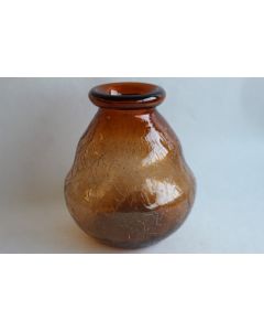 Vase verre craquelé Ambre