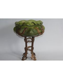 LOETZ Grande coupe verre irisé Art nouveau Autriche