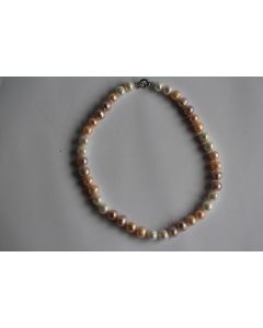 Collier perles de culture tricolores