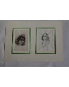 Aquarelles Lavis Portraits femmes R Salis