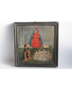 Icône Vierge à l'enfant St François Allemagne XIXe siècle Votivbild