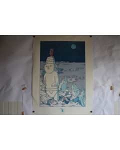 Affiche Tintin Patrice NARES Hommage à Hergé