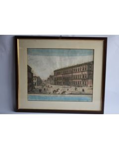 Gravure Palais Corsini Rome Balthazar Frederic LEIZELT XVIIIe siècle