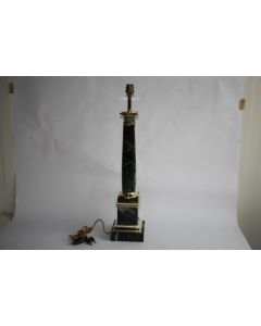 Pied de lampe marbre vert et bronze style Napoléon III