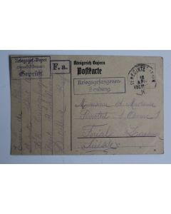 CPA Poftkarte Allemagne kriegsgefangenen-Sendung 1916