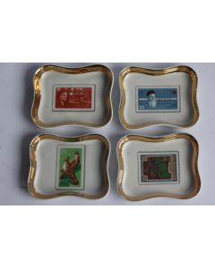 Vide-poches porcelaine Limoges Timbres Philatélie