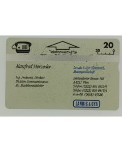 Télécarte L&G dummy Manfred Merzeder Autriche Visitenkarten