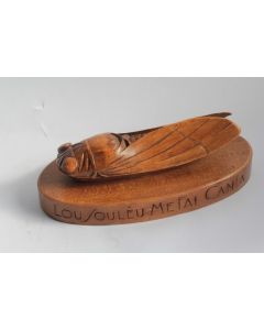 Cigale bois sculpté Lou Soulèu Me Fai Canta provençal