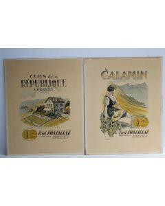 Cartons publicitaires vins Fréd. Fonjallaz Epesses Suisse