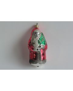Ancienne Décoration Noël verre Père Noël