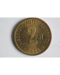 Monnaie 2 Francs 1944 FRANCE libre ou Philadelphie