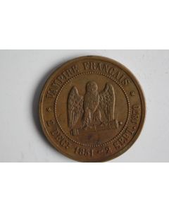 Monnaie satirique Napoléon III le Misérable module de 5 centimes