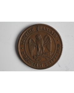 Monnaie satirique Napoléon III le Misérable module de 5 centimes