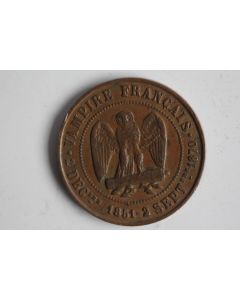 Monnaie satirique Napoléon III le Misérable module de 5 centimes