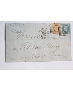Pli marque postale France empire lauré 20c et 10c 1969 obl 2145