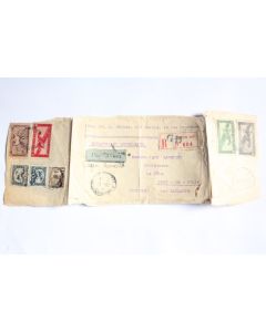 Timbres Indochine aérien sur enveloppe par avion recommandé 1934