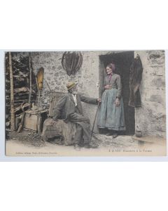 CPA Causerie à la Ferme Alpes Jullien frères éditeurs Genève