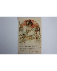 Carte postale ancienne illustrée R. Kratki Femme