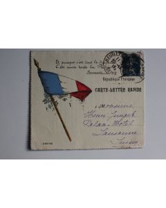 Carte Lettre rapide Fleurs de France 1920