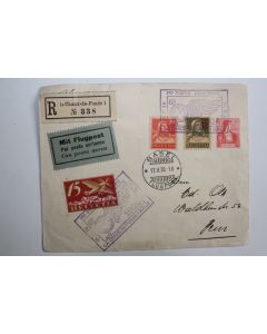 Entier postale poste aérienne La chaux de fonds Bâle Suisse 1926