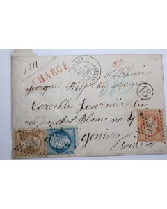 Timbres France empire lauré 20c,10c et 40c 1867 obl étoile n°18
