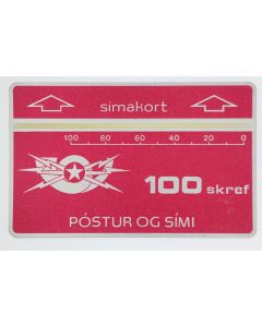 Télécarte Landis & Gyr Símakort 100 skref 601A Islande 1986