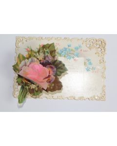 Image chromo à système XIXe siècle Bouquet de fleurs