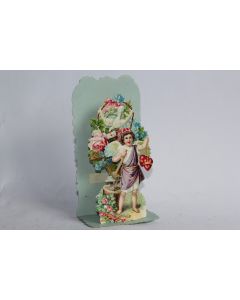 Image chromo dépliant XIXe siècle diorama Ange et colombe Allemagne