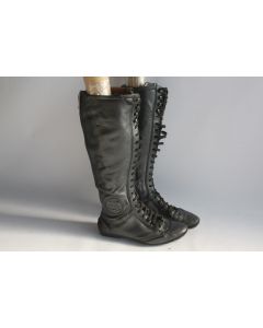 BALLY Bottes  à lacets femme cuir noir T 36,5