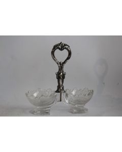 Saleron argent et cristal XIXe siècle