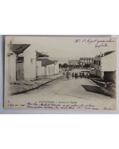 Carte postale ancienne Guyotville Avenue de l'église Algérie
