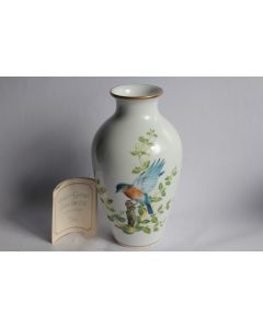 Vase porcelaine A. J. Rudisill Franklin Mint Rouges-Gorges Bluebirds