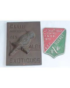 Anciennes plaques Club Ornithologique Oiseaux Albi exotiques