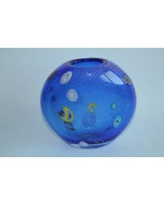 Vase verre Murano bleu argent Murine