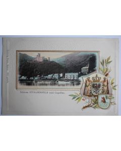 CPA gaufrée Schloss Stolzenfels und Capellen Allemagne