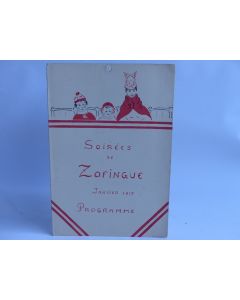 Programme Soirées Société étudiants Zofingue 1917 Suisse
