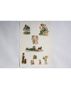 Images chromos gaufrés découpés Angelots Enfants 1890