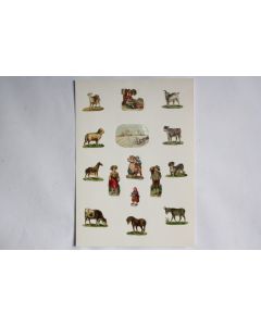 Images chromos gaufrés découpés Animaux de ferme 1890