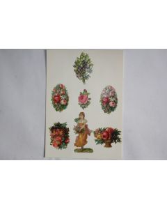Images chromos gaufrés découpés Fleurs 1890